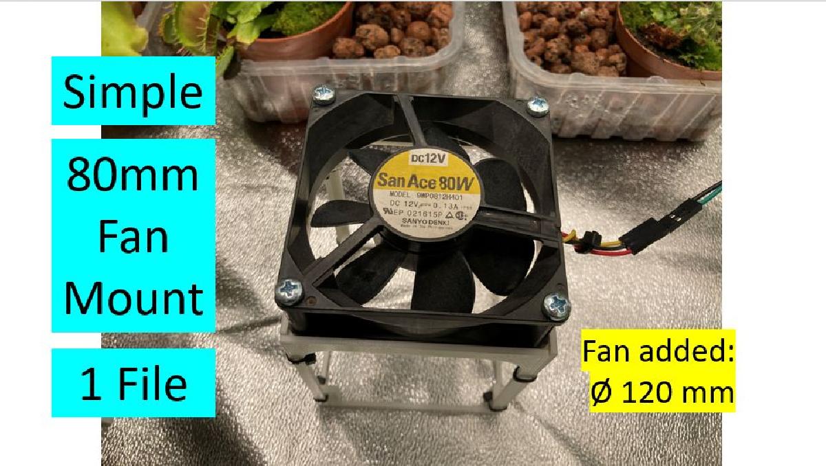 Impressao de Suporte para Ventilador 80/120 mm sem Esforco!