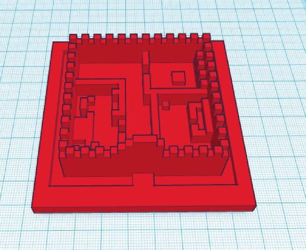 Castelo Minecraft impresso em 3D ensina perimetro e area