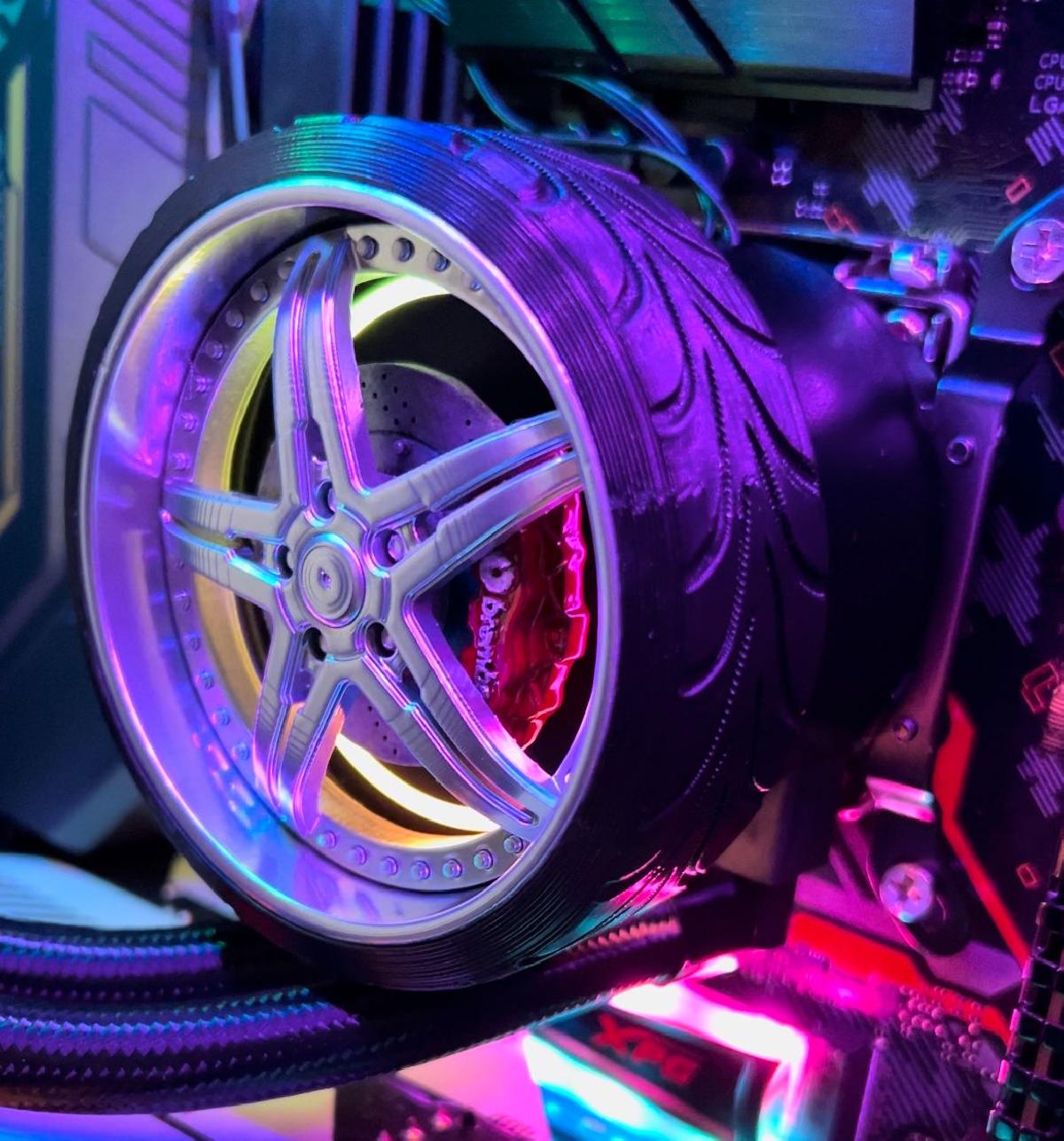 Acabamento Water Cooler   Roda com Pneu e disco