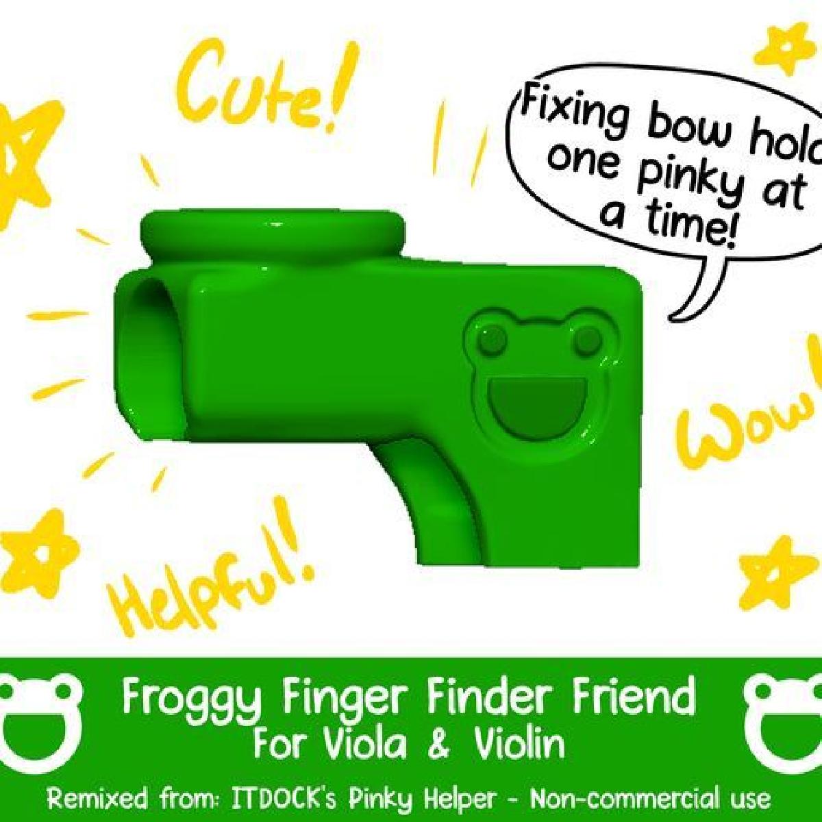 Viola E Violino Froggy Finger Finder Auxiliar de Posicao do Arco Rosa Casa