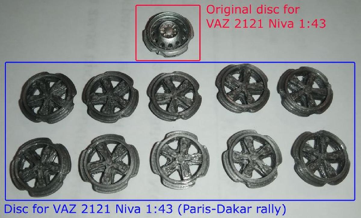 Acessorios para modelo em escala 1:43 do VAZ 2121 Niva (rali Paris Dakar)