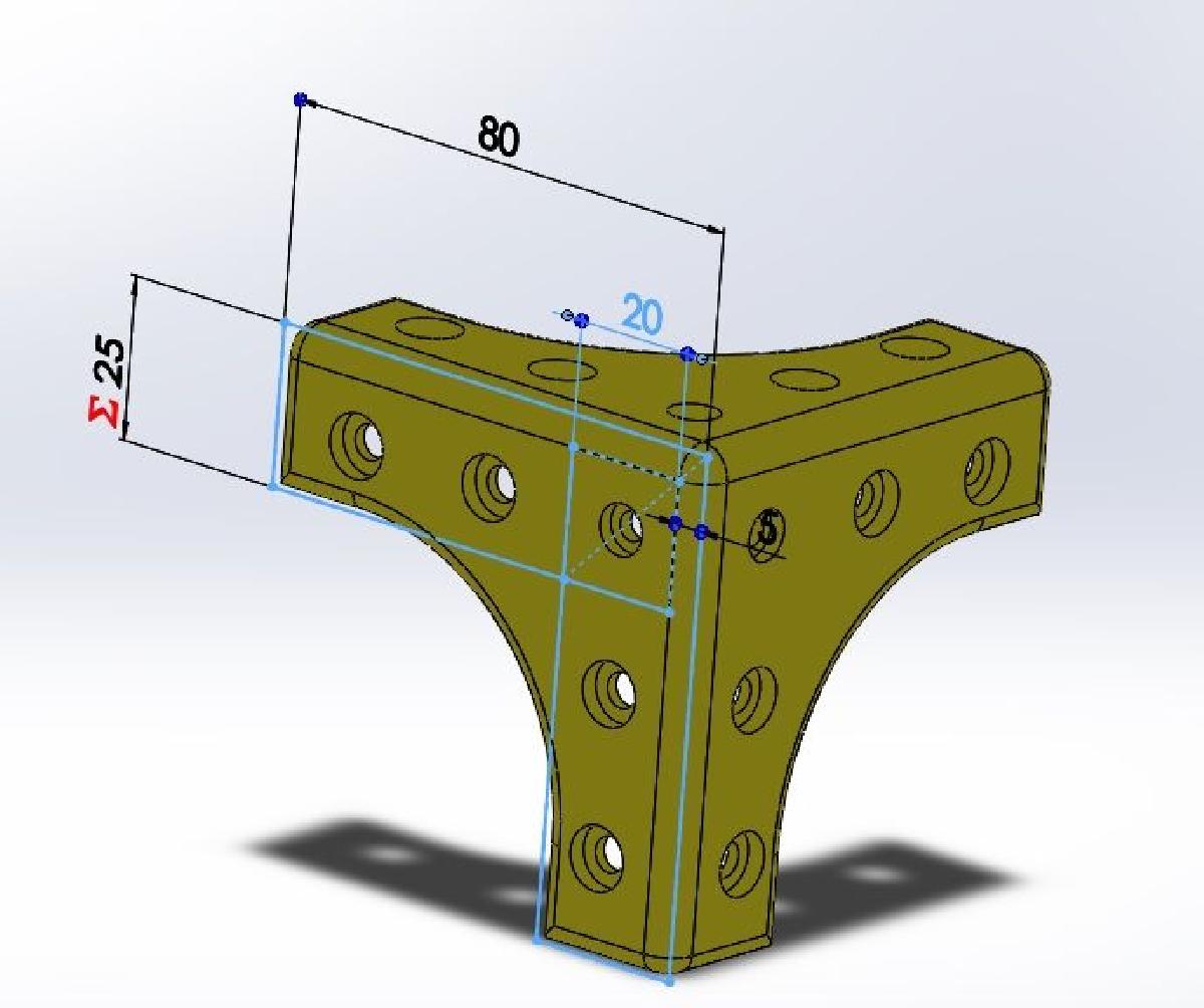 Corner for 20x20 aluminum profile.