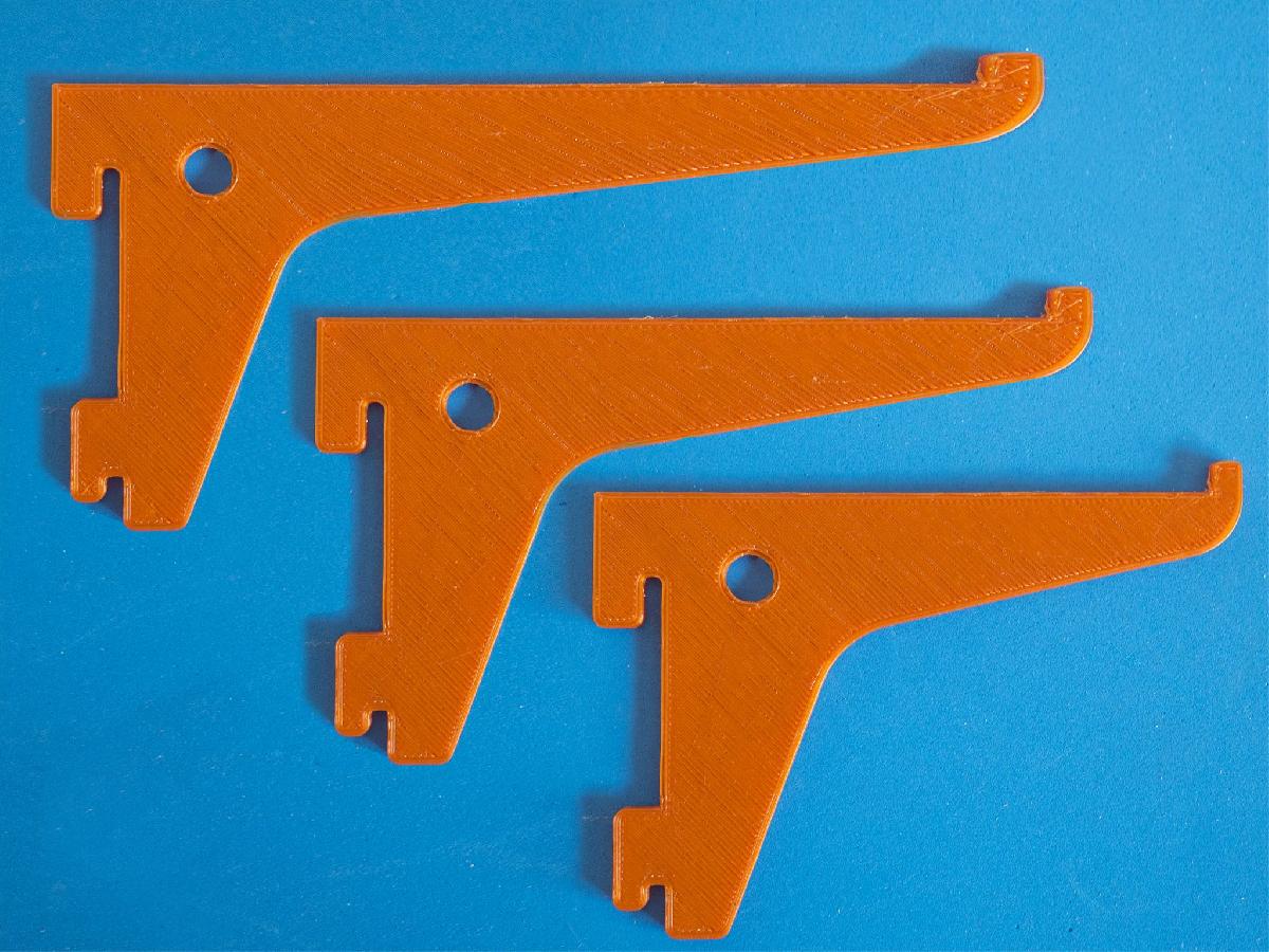 Conjunto de suporte de prateleira para trilho unico.