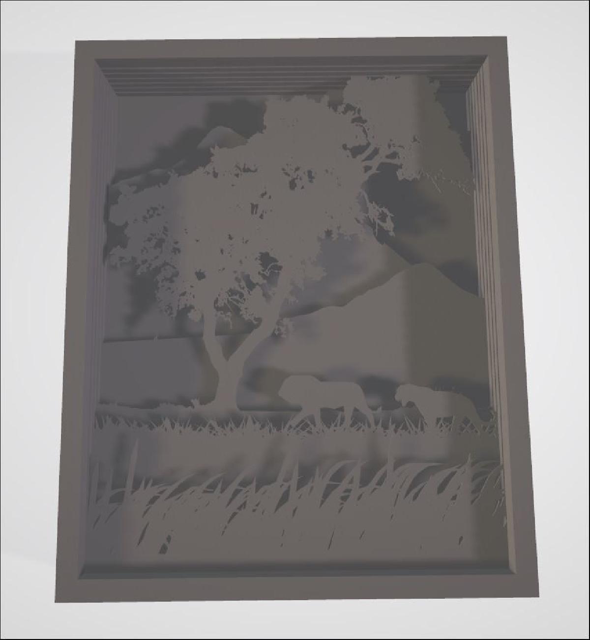 quadro paisagem 3d luminosa