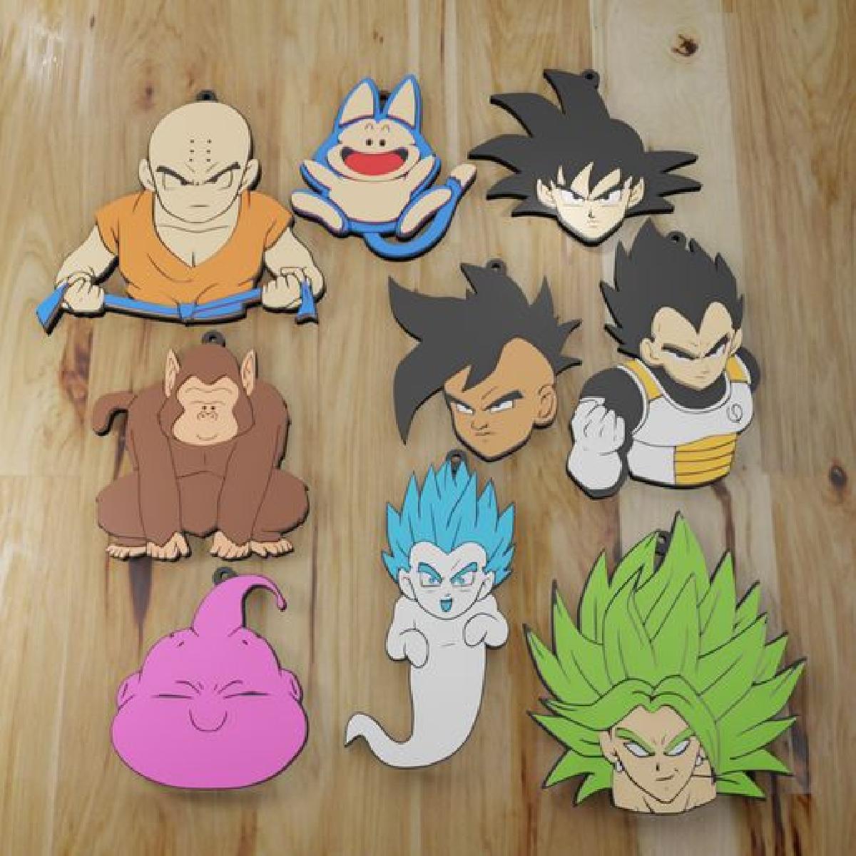 PACOTE DE CHAVEIROS DRAGON BALL (AMOSTRA GRATIS DO MEGA PACOTE DE 178 CHAVEIROS), 9 CHAVEIROS / CHAVEIRO (STL E 3MF)