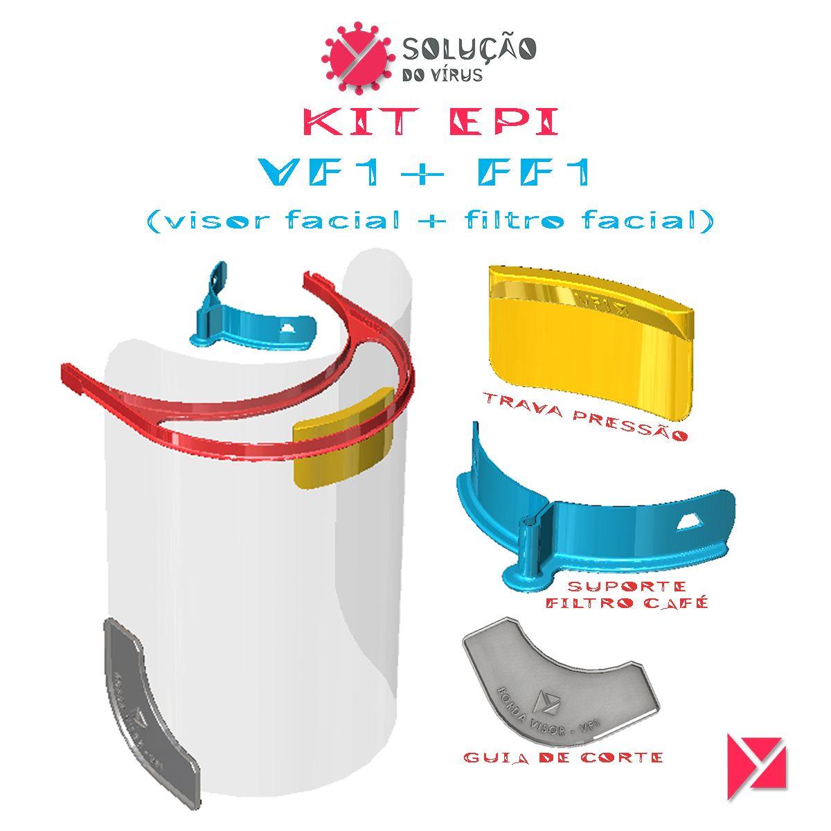 KIT EPI   Face Shield + Filtro Facial (COVID 19)   Impressao 3D