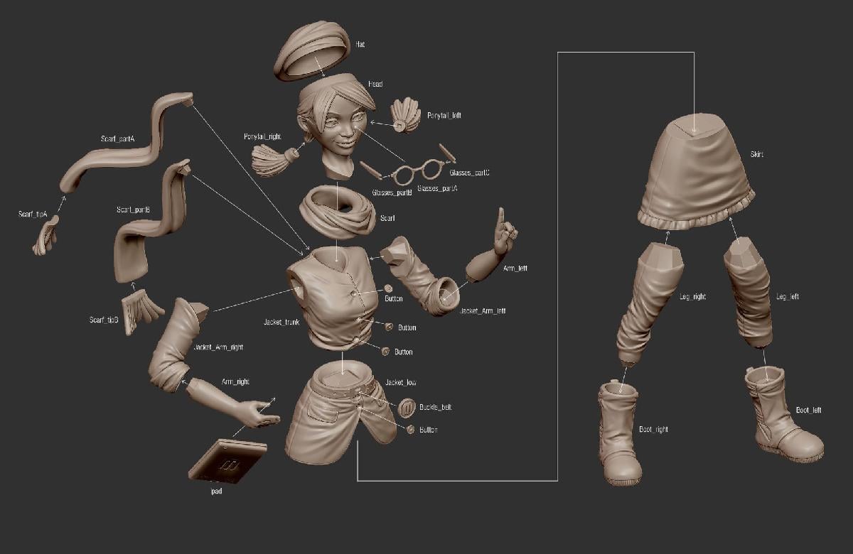 Maquinas ousadas: Modelo de personagem principal Margo para o filme impresso em 3D