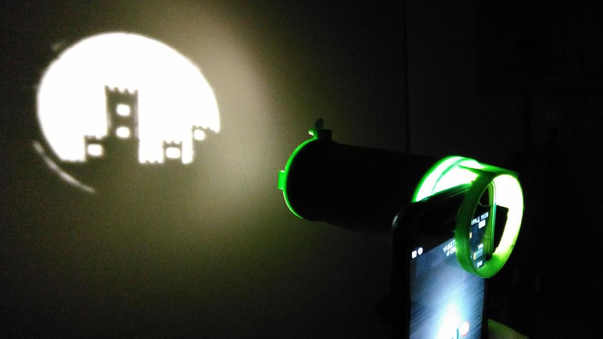 Sombra projetada com smartphone e