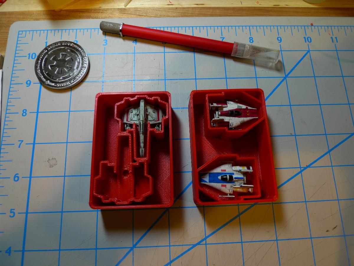 Caixas A Wing e E Wing para Organizador Harbor Freight (X Wing TMG)