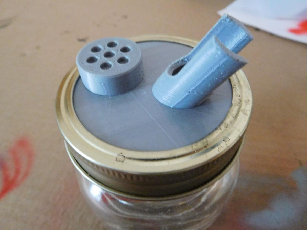 Pote/Suporte de Limpeza para Aerografo para Jarro Mason de 68mm