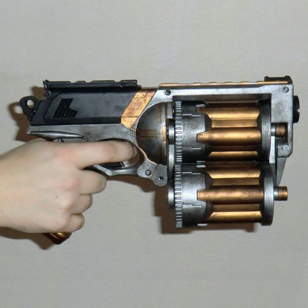 Modificacao do cilindro Tri Barrel de 18 disparos da Nerf Maverick