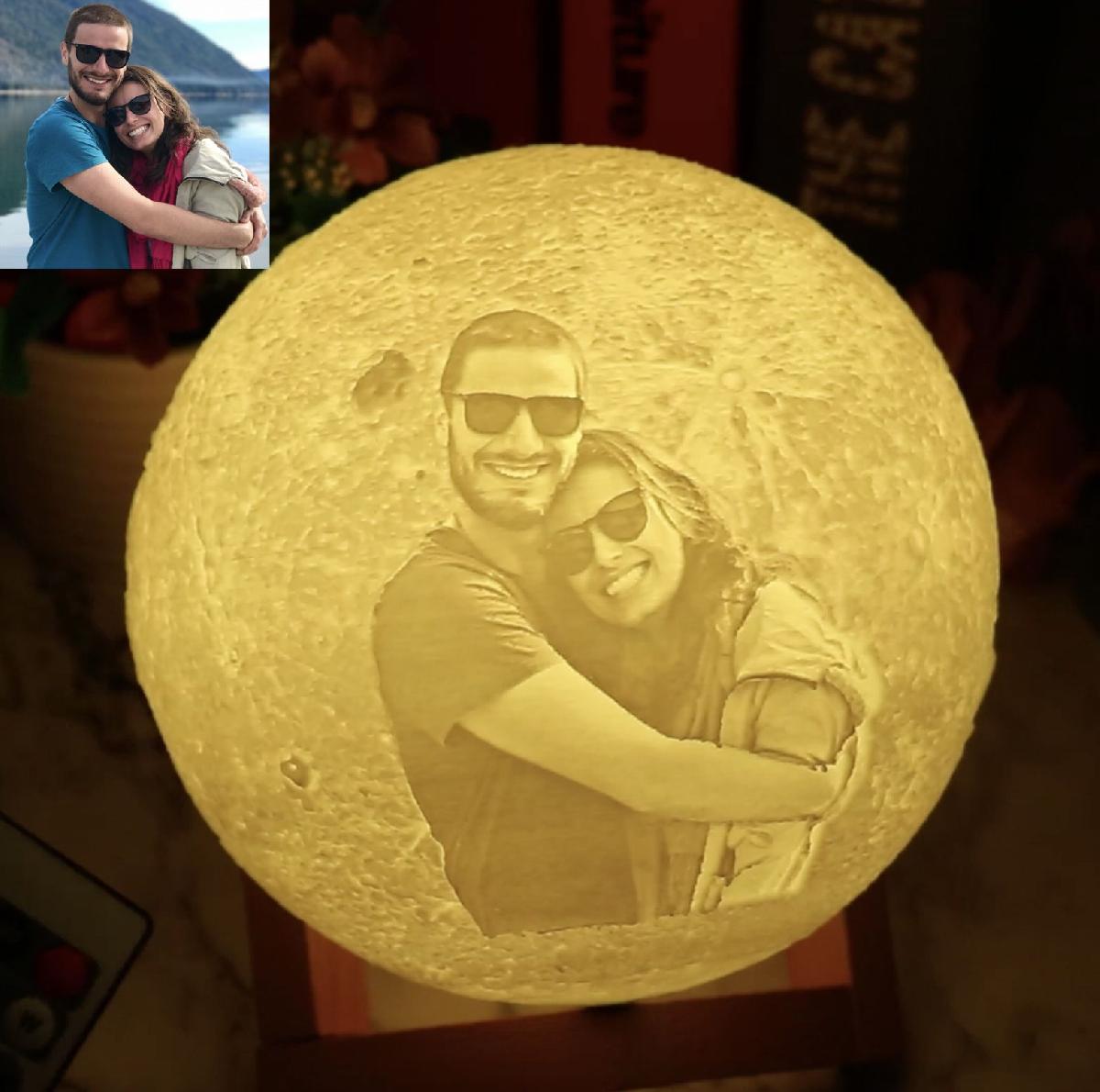Lampada personalizada da lua com foto