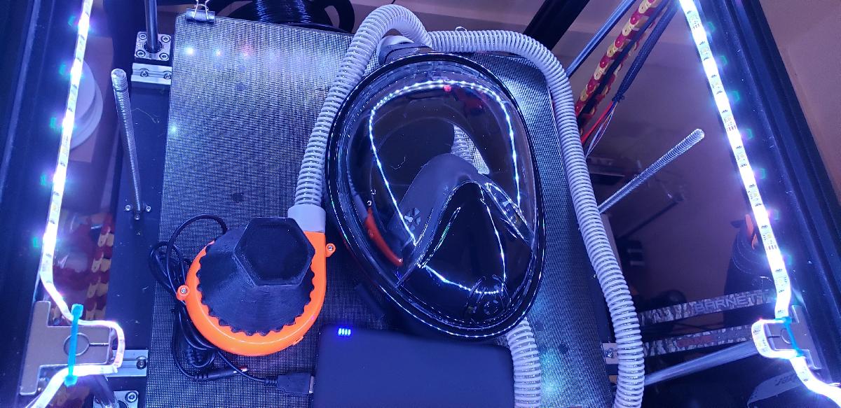 Respirador PAPR (Respirador de Pressao Positiva de Ar) com Snorkel de Face Inteira T Rex