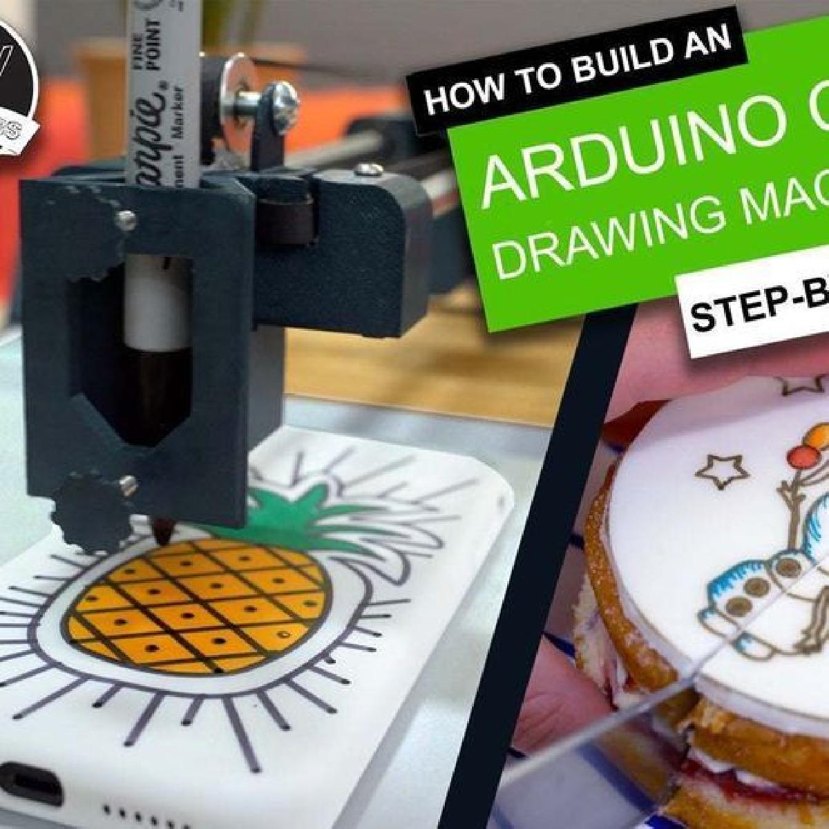 Maquina de Desenho CNC 3D Impressa Facilmente Desenhe em Bolos, Telefones, Papel, Camisas | Plotter Arduino GRBL