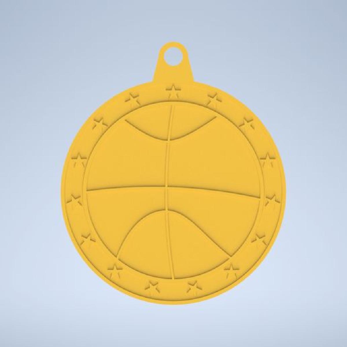 Medalha de Basquete | Modelo STL Imprimivel em 3D para Premios Esportivos