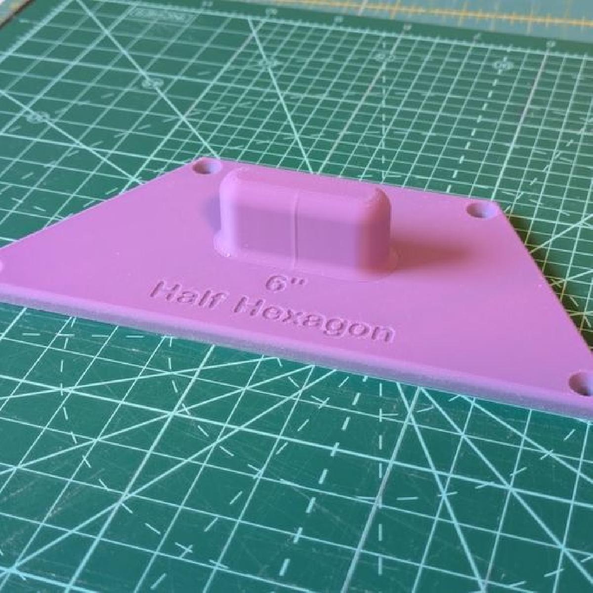 guia de quilting em meio hexagono de 6"