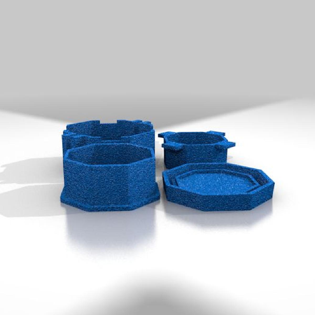 Tigela octogonal 6cm (moldes de contra para molde de silicone)