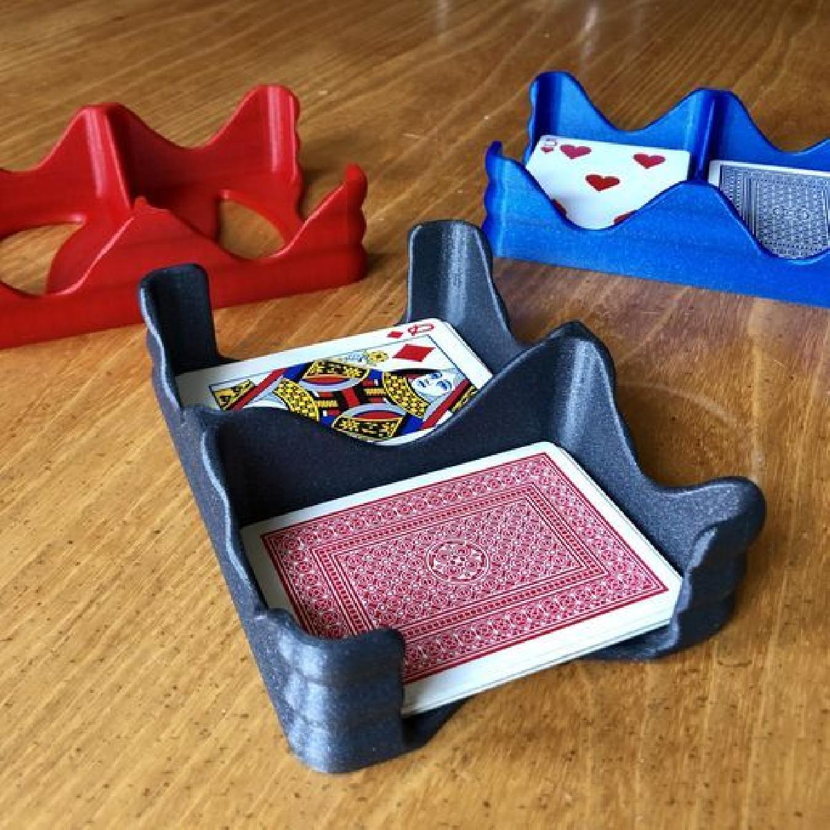 Bandeja com Ondas   Suporte para Dois Baralhos de Cartas