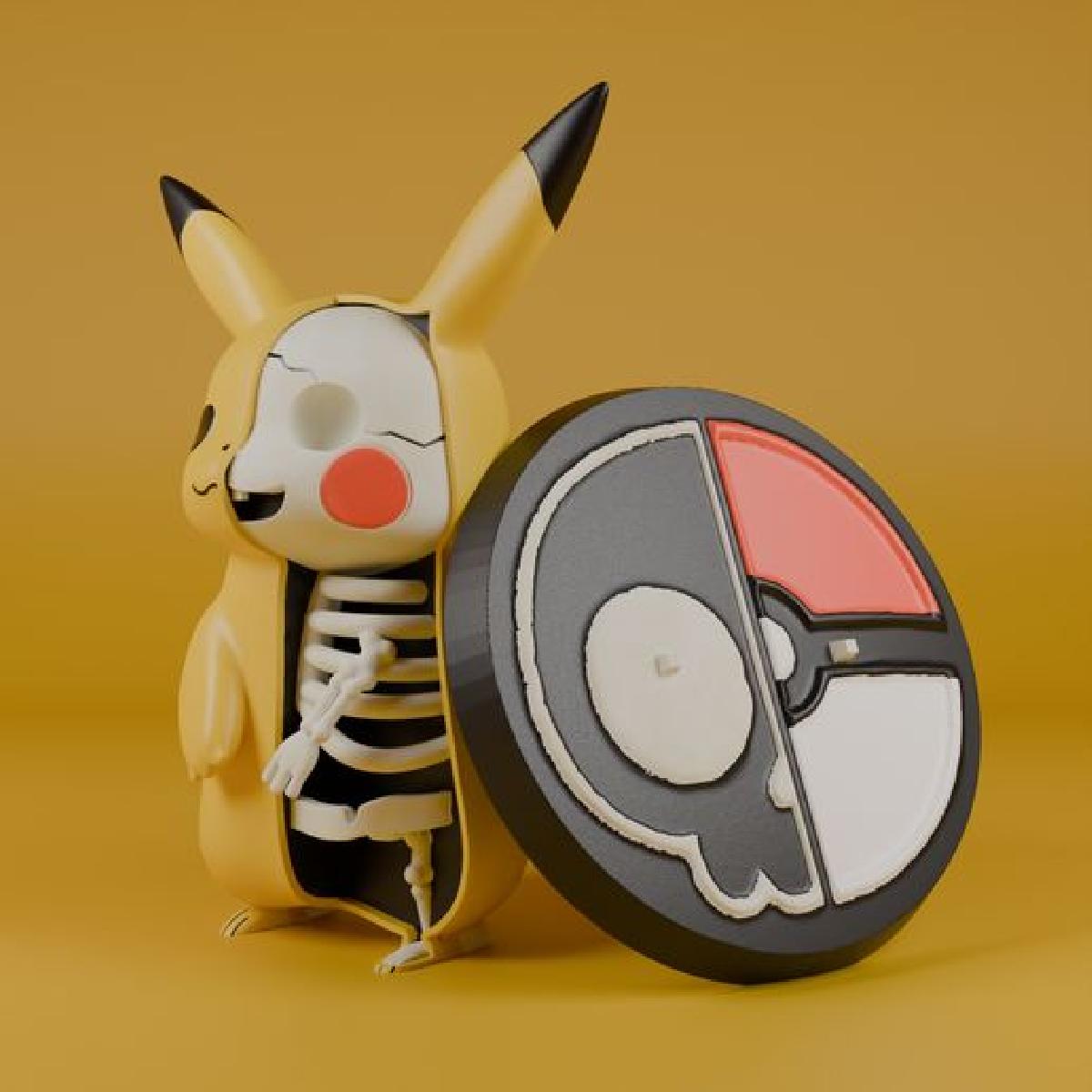 Fanart de Pokemon | Pikachu (Esqueleto)