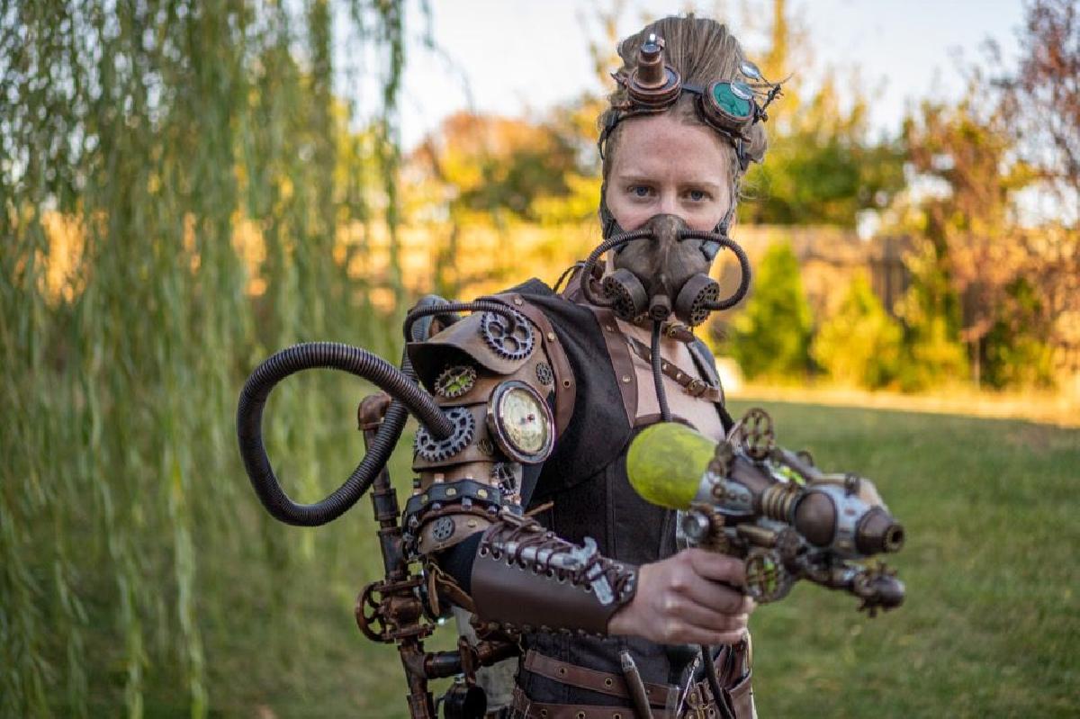 Armadura de Ombreira Steampunk