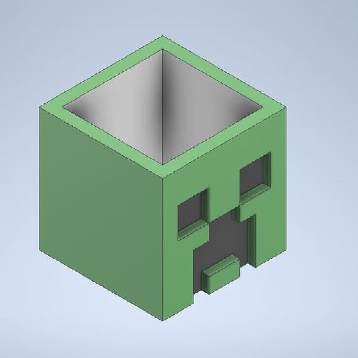 Potinho/Decoracao de Creeper do Minecraft (Com Furos)