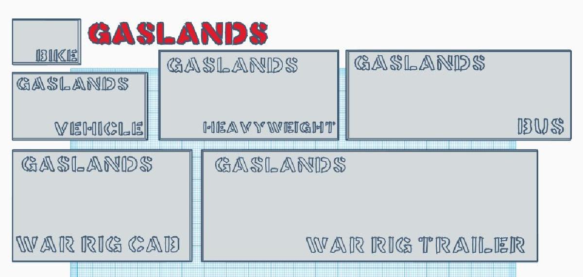 Gaslands   Bases para Todos os Tamanhos de Veiculos