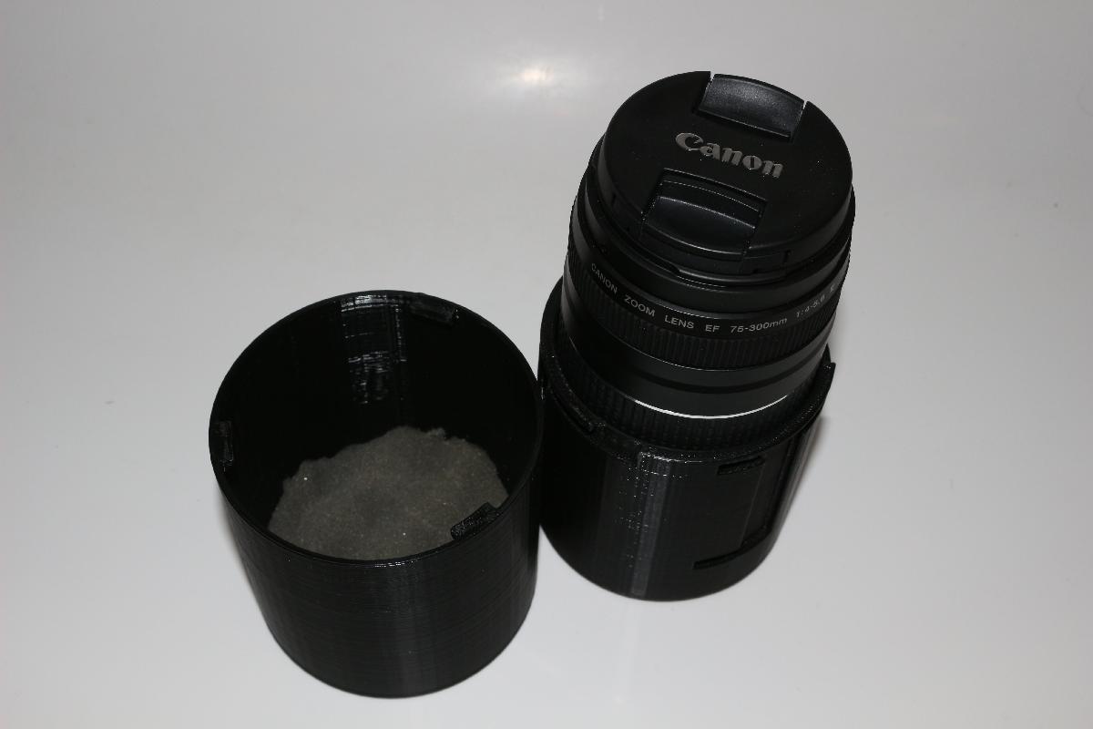 Estojo para lentes de 2 tamanhos para canon EF S 18 55 e 75 300.