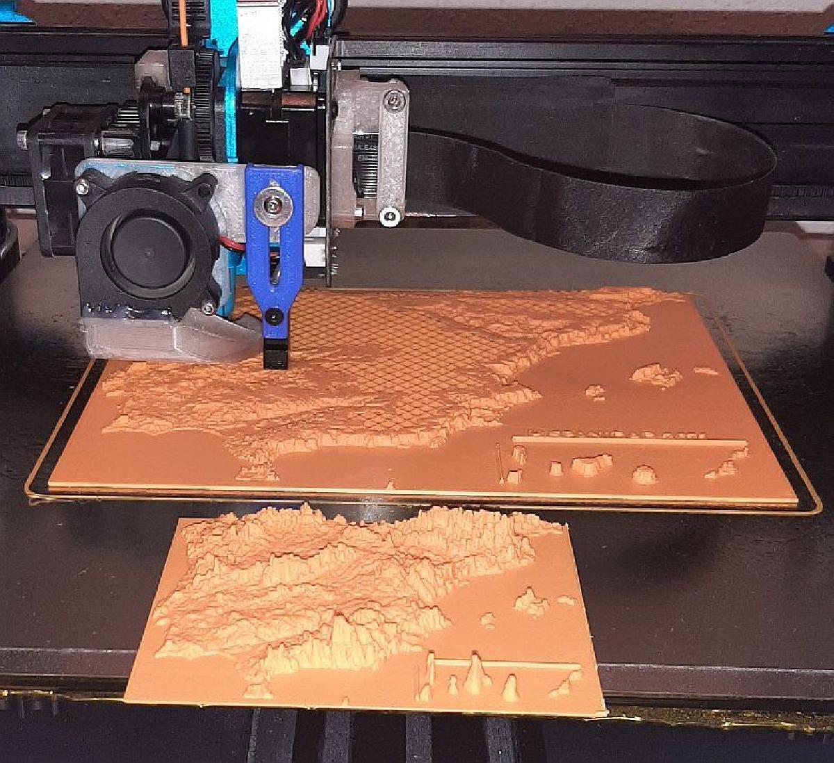 Peninsula Iberica, Espanha e Portugal em 3D.