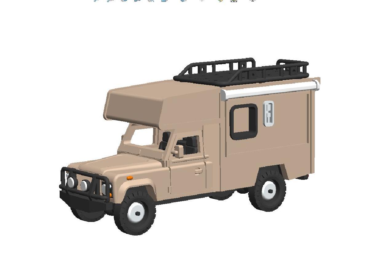 Veiculo Recreativo Land Rover Overlander dos anos 1990 (Escala N 1:160)