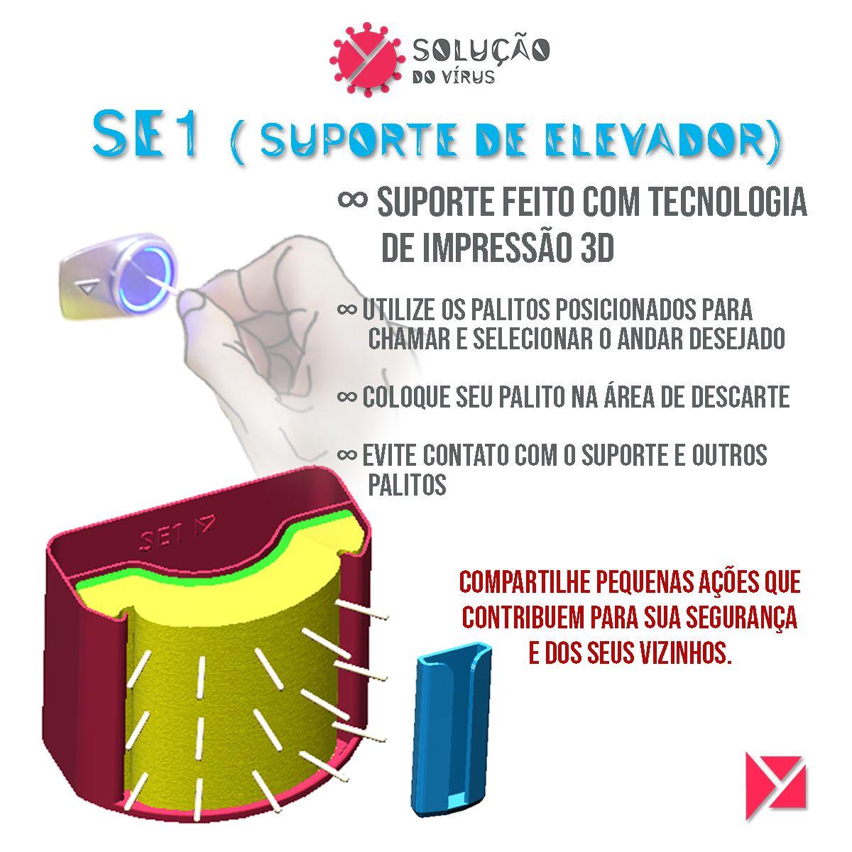 SE   Suporte de Elevador (COVID 19)   Impressao 3D FDM