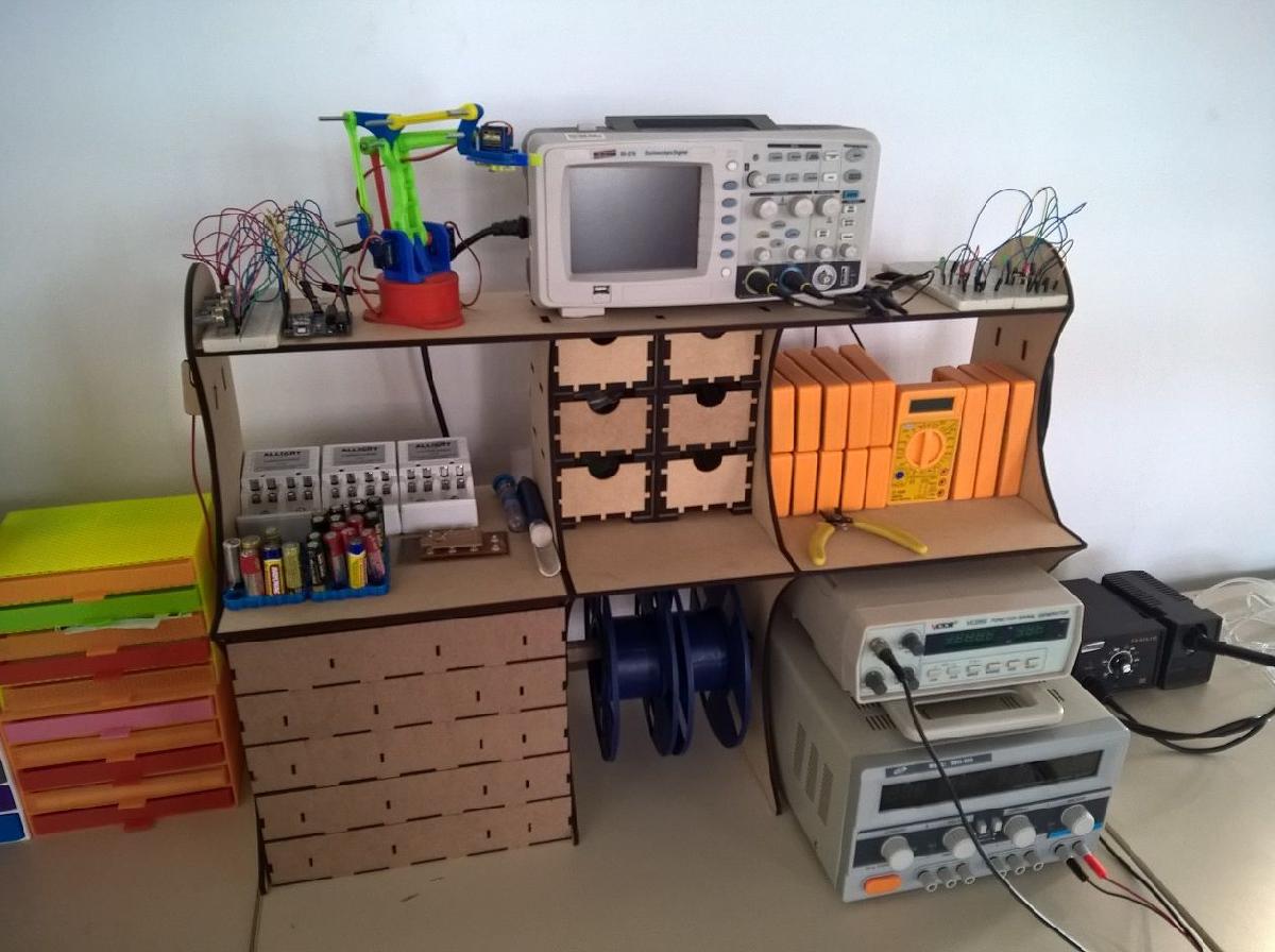 Organizador Mini Eletronicos para kit robotico Corte a Laser