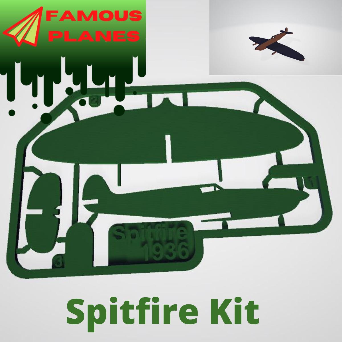 FAMOSOS AVIOES Cartao do kit Spitfire