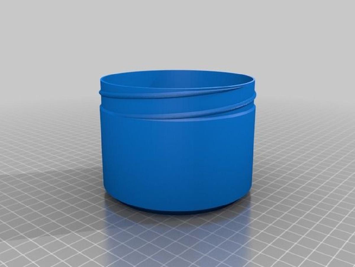 Recipiente personalizável com tampa retorcida