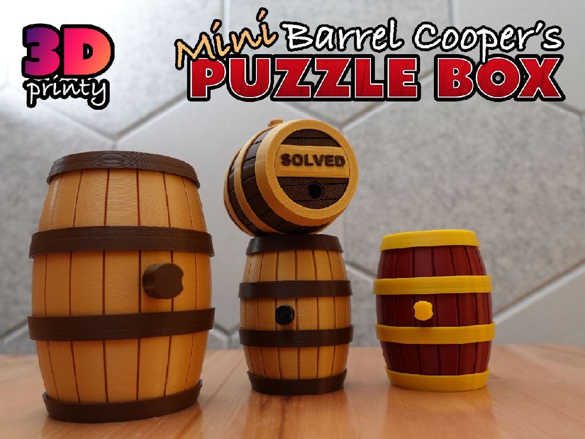 Caixa de Quebra Cabeca do Mini Barril Cooper