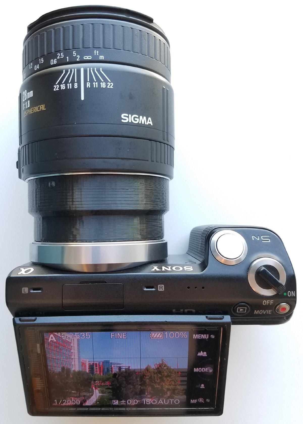 Adaptador de Montagem E da Sony para Montagem EF da Canon