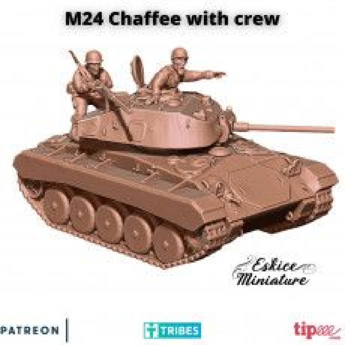 M24 Chaffee com tripulacao EUA 28mm