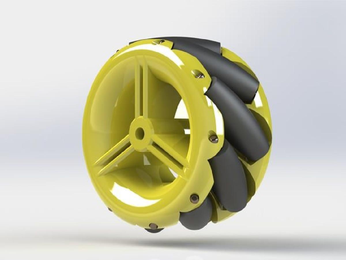 Roda Mecanum de 44 mm (pequena, sólida e de baixo custo)
