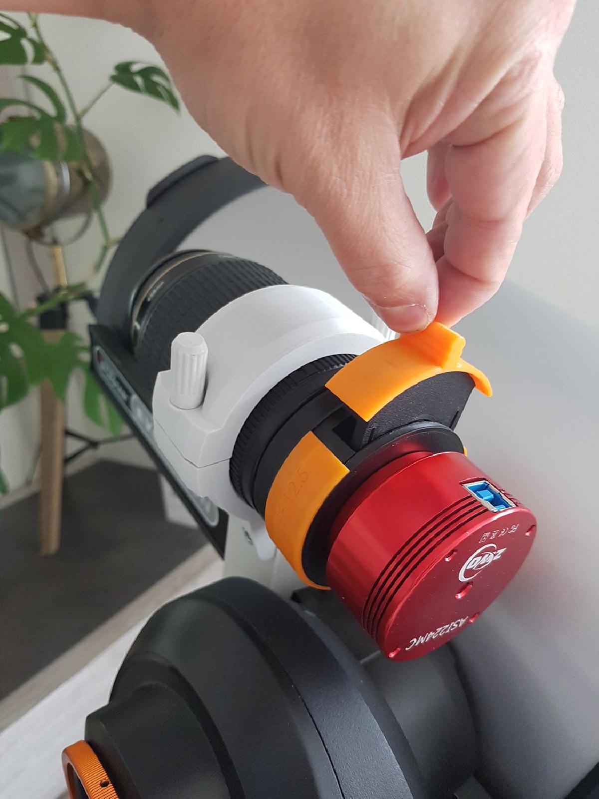 Adaptateur avec porte filtre pour objectifs Canon et cameras ZWO ASI