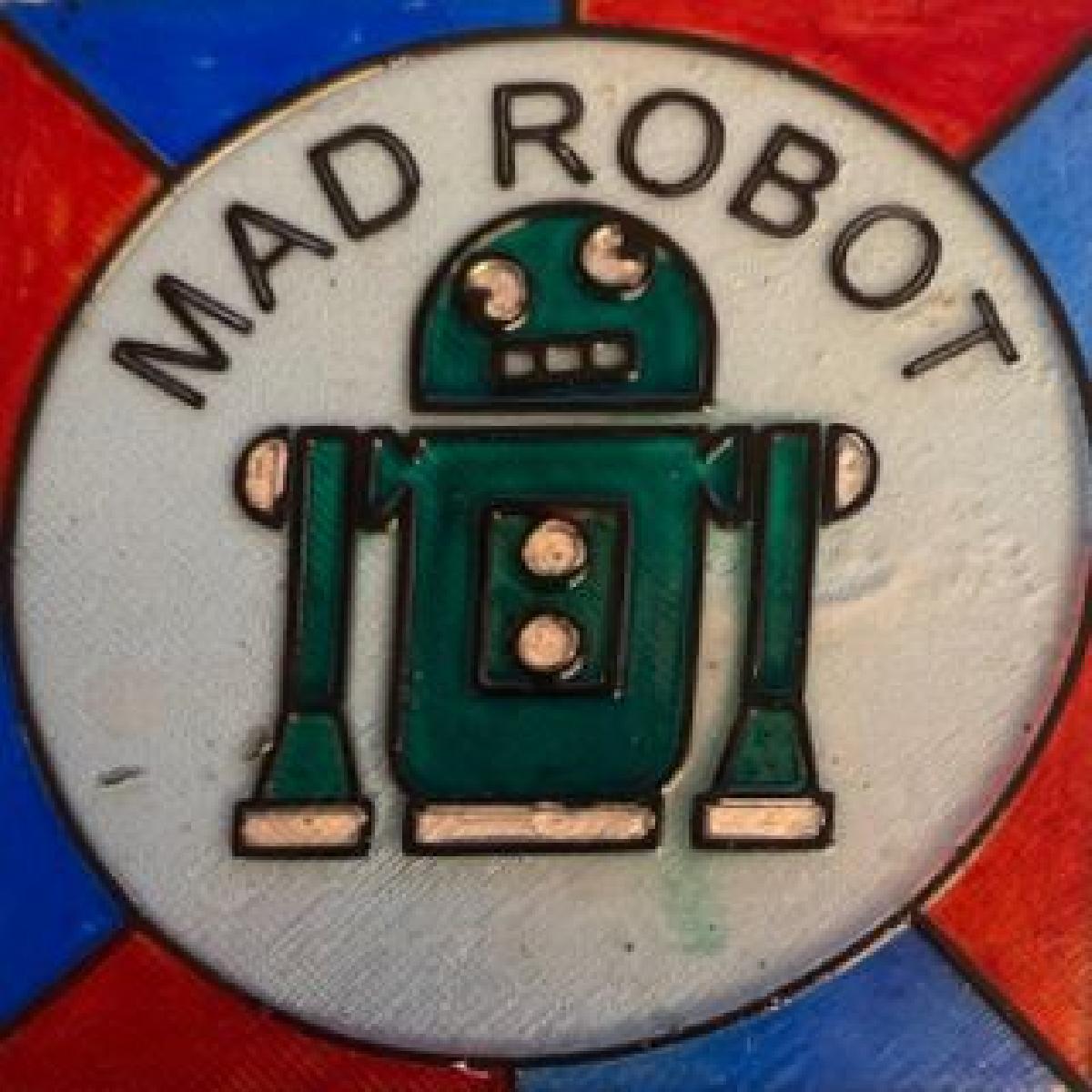 Logo do Mad Robot (Vidro manchado impresso em 3D)
