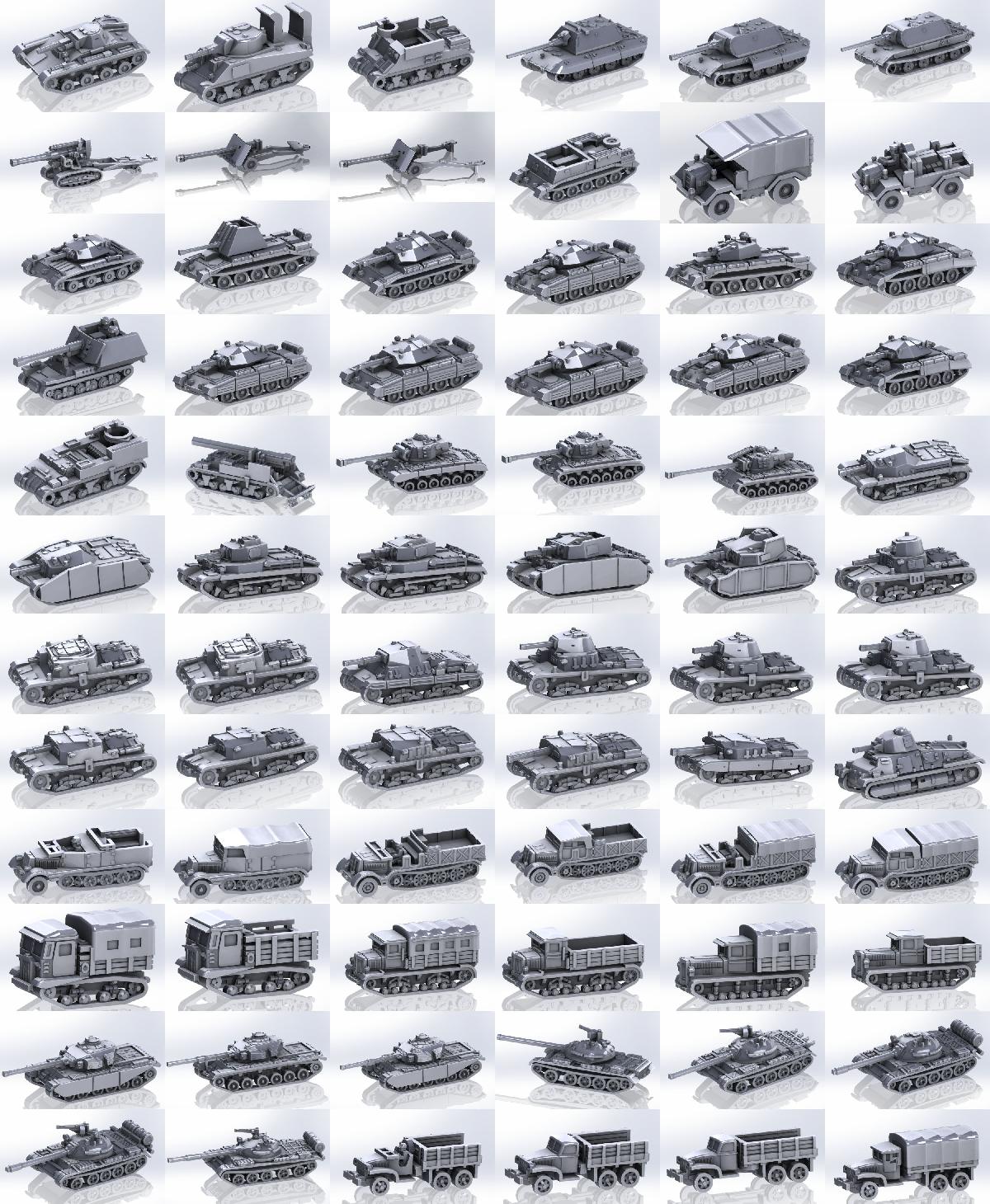 1 200 Tanques e veiculos Pacote 4