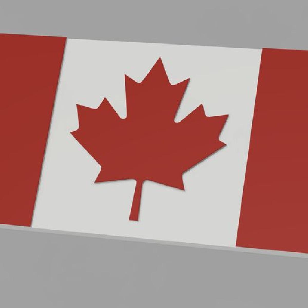Modelo 3D da bandeira canadense para impressao ou CNC.