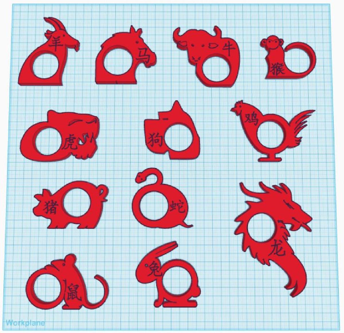 Suporte para Guardanapos do Horoscopo Chines