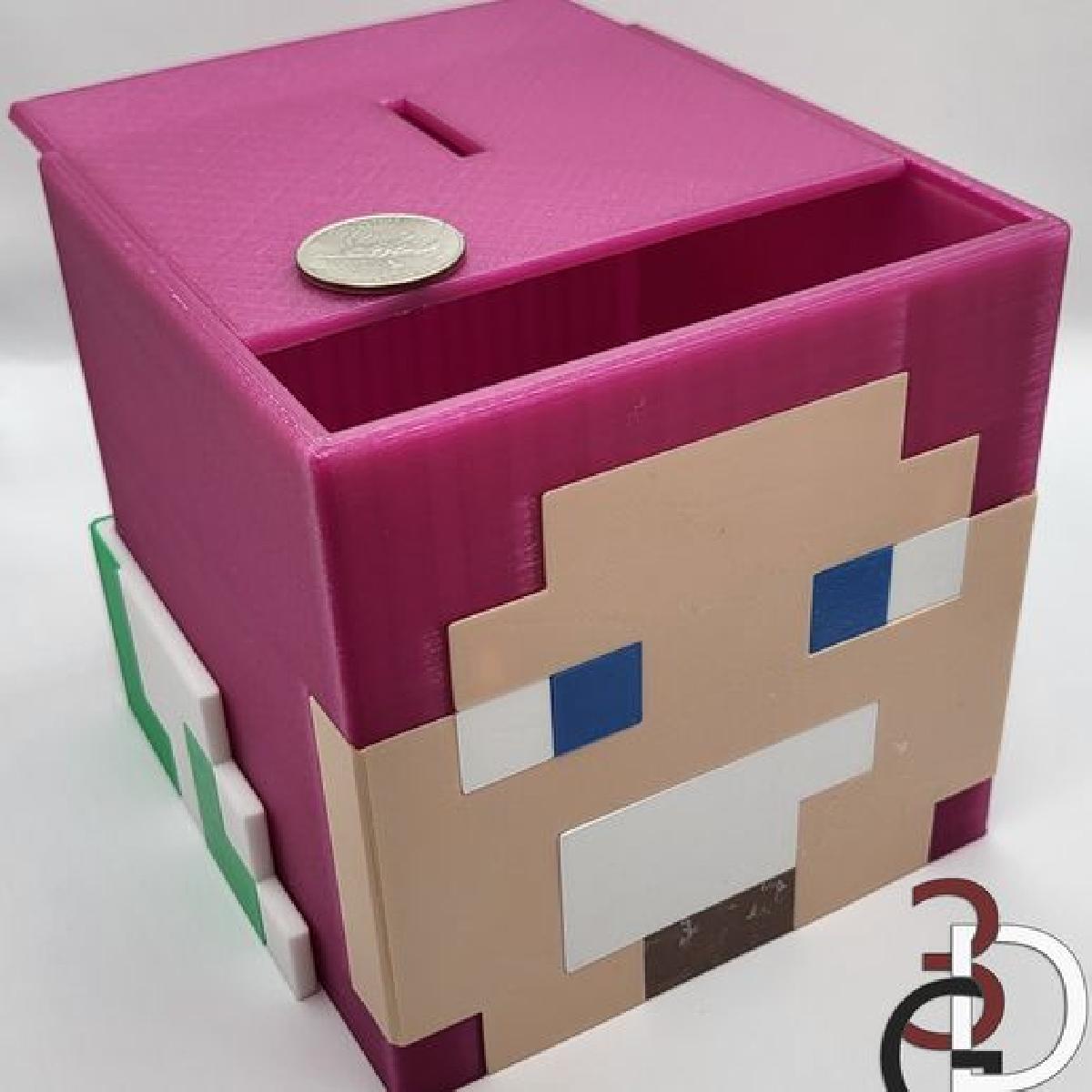 Cabeca do Buzz Lightyear Cofrinho   Tema Minecraft