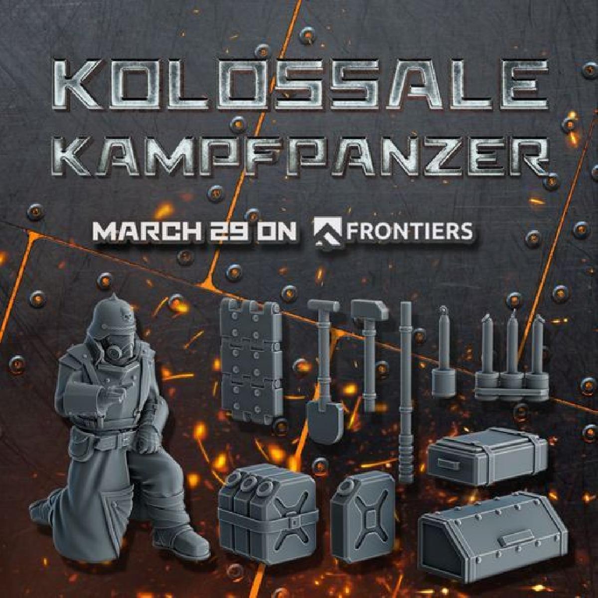 Conjunto de pecas promocionais do projeto Kolossale Kampfpanzer