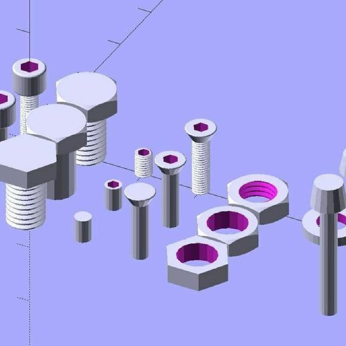 Biblioteca Nuts and Bolts v1.95 OpenSCAD