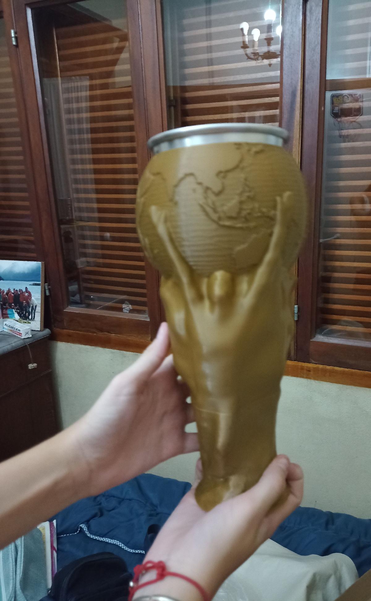 Copa do Mundo 2022 ampliada para vaso de litro.