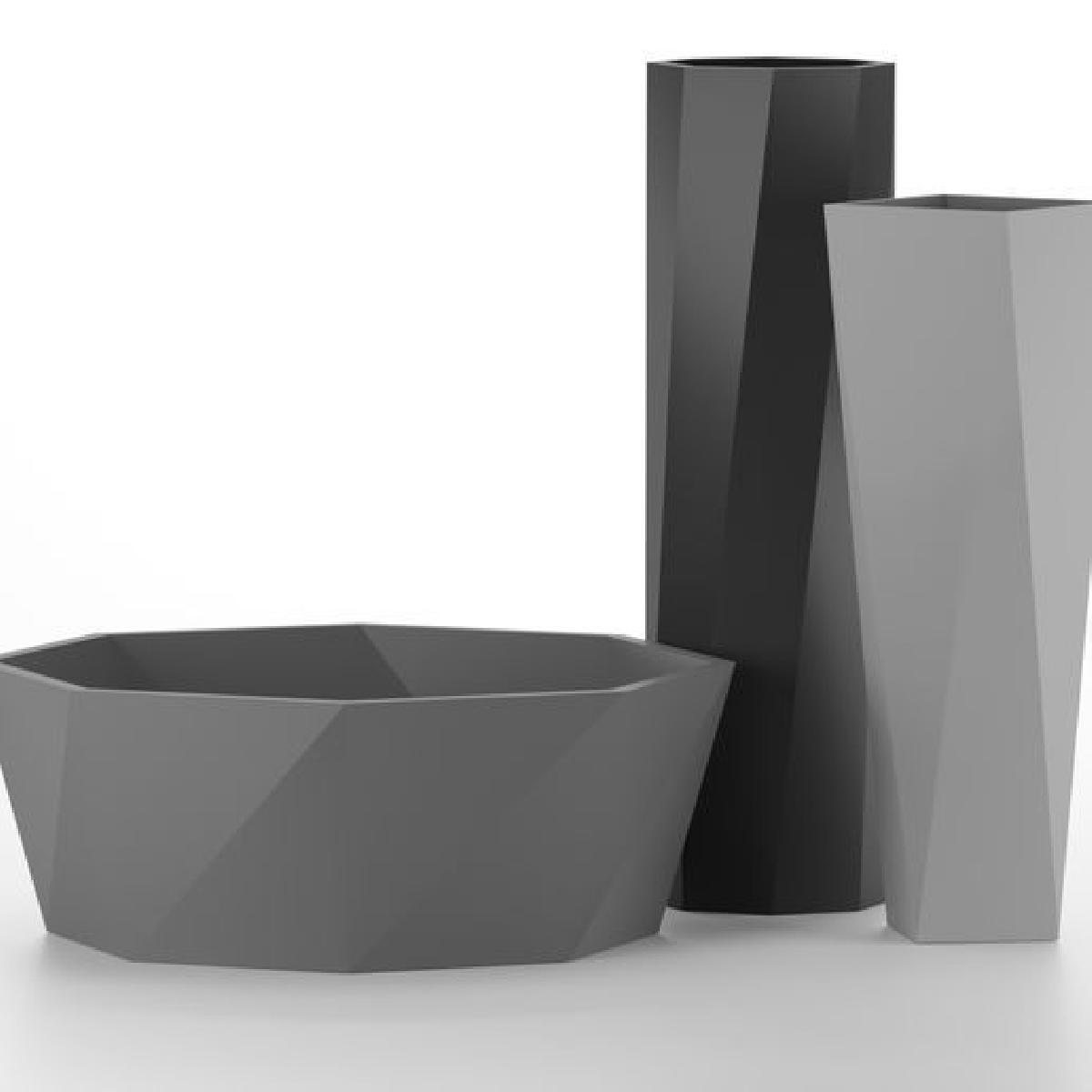 Trio de Vasos Geometricos