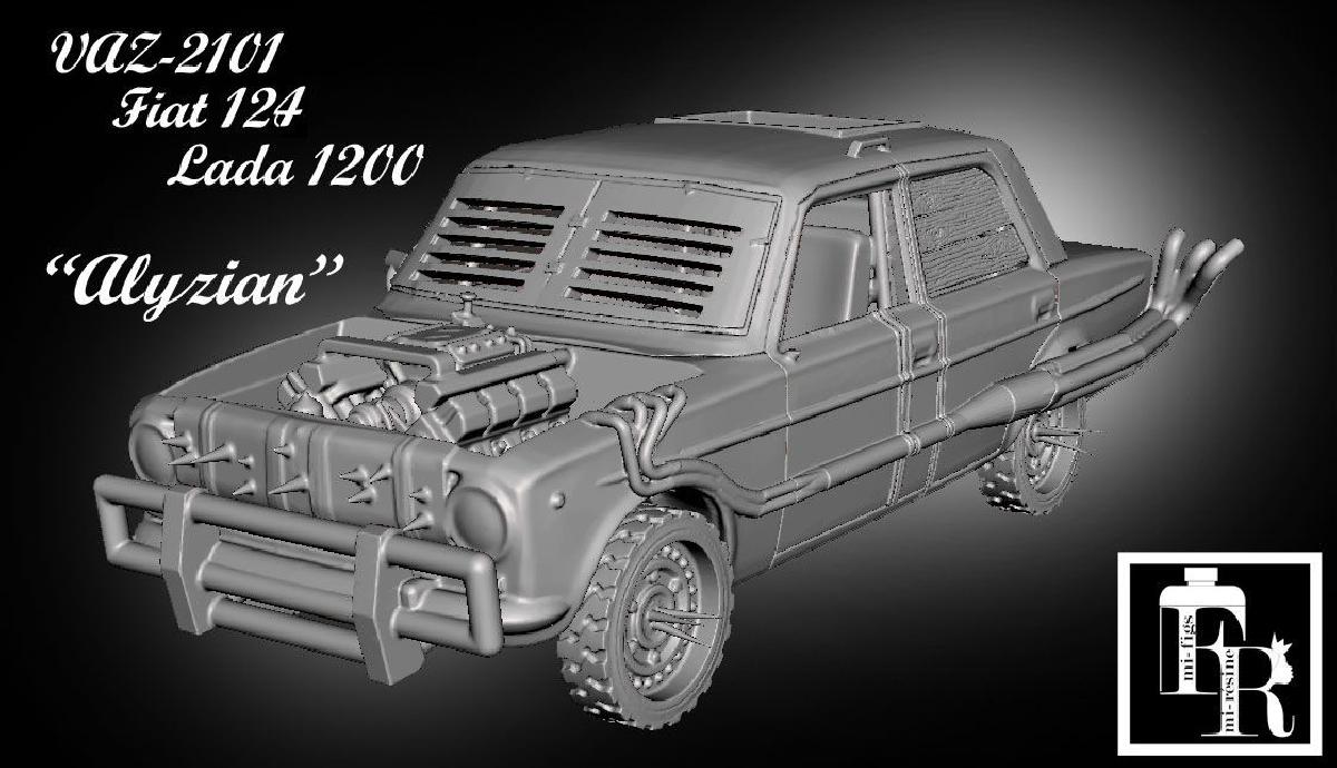 Bitume/Gaslands VAZ2101 Fiat 124 Lada1200 "Alyzian" pos apocaliptico