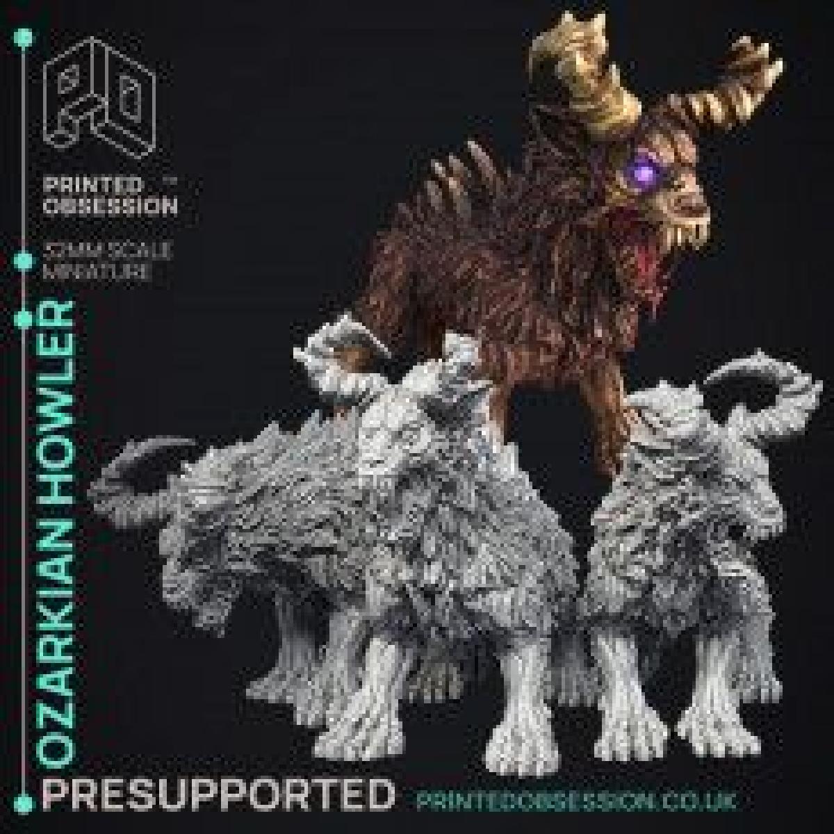 Uivos de Ozark   3 Modelos   Criptidos das Florestas Sombras   SUPORTADO   Ilustrado e Estatisticas   Escala 32mm