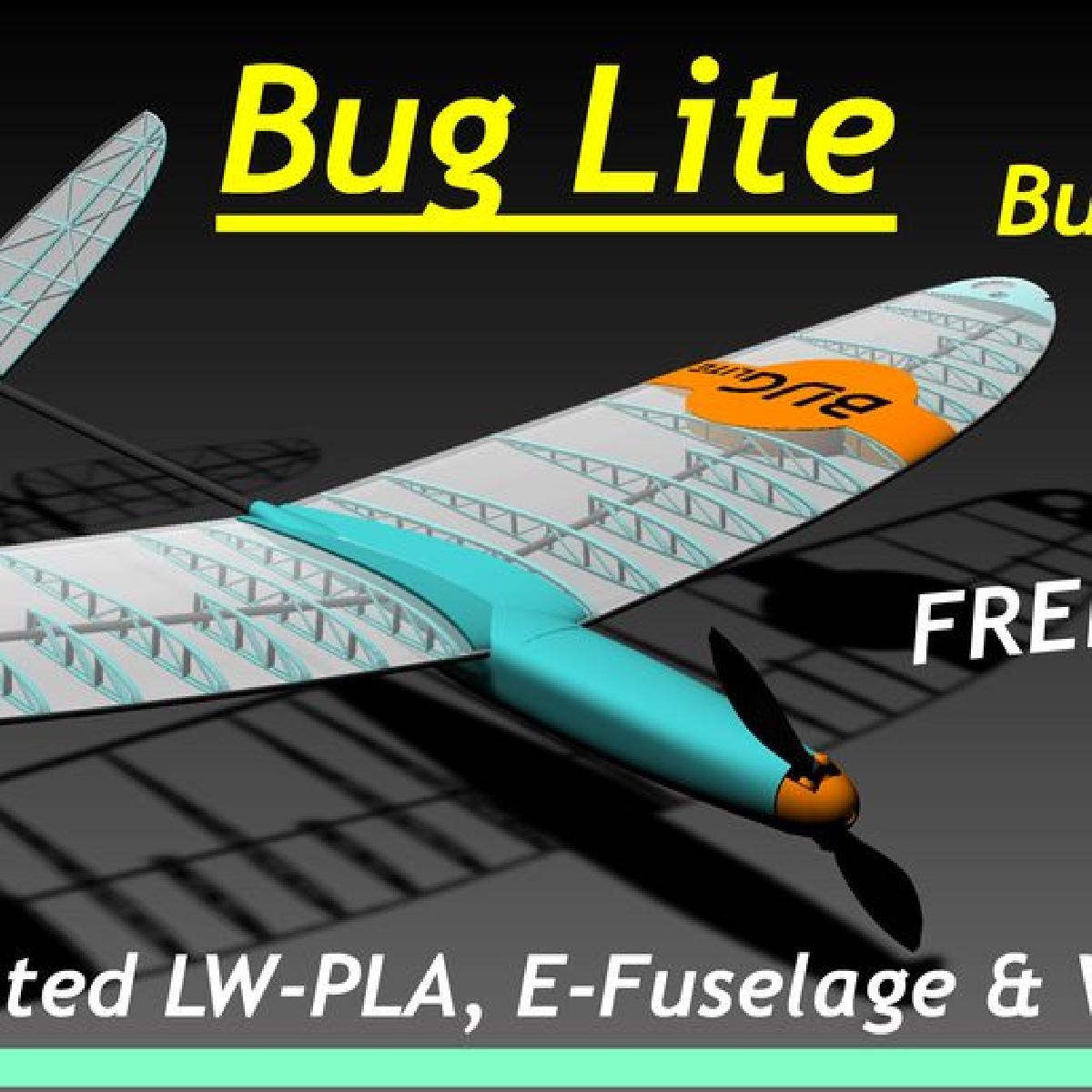 "Bug Lite" DLG Eletrico Impresso em 3D (F5K)